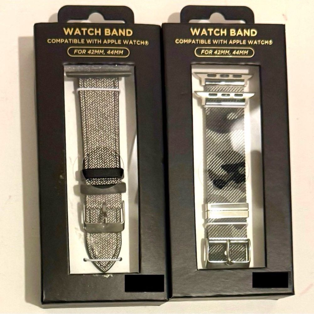 2 - American Exchange Mens PU Leather Strap/Metal Mesh, Grey Camo/Silver